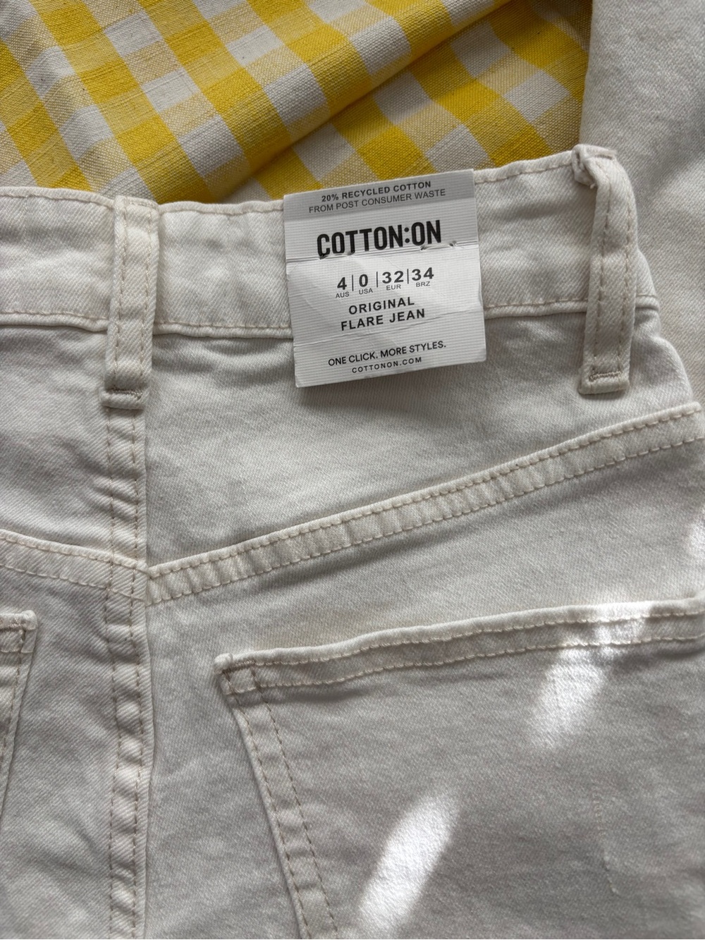 Cotton On Cream High-Rise Flare Jeans